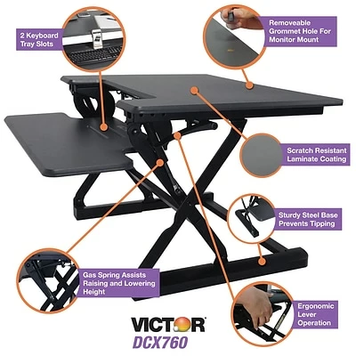 Best deal โ Sit & Stand Desks Victor Technology High Rise 21"H Adjustable Desk, Black Wood (DCX760G) ๐ 7 Best deal โ Sit & Stand Desks Victor Technology High Rise 21"H Adjustable Desk, Black Wood (DCX760G) ๐ - Image 5