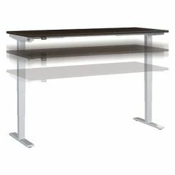 Budget 🥰 Height-Adjustable Tables Bush Business Furniture Move 40 Series 28''-48'' Adjustable Standing Desk, Mocha Cherry/Cool Gray Metallic (M4S7230MRSK) ✨