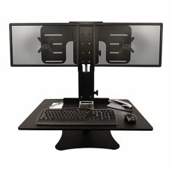 Best deal ✔️ Sit & Stand Desks Victor Technology High Rise™ Manual Dual Monitor Standing Desk, 28" W, Laminate Wood (DC350) 😍 -Desk Riser Store unnamed file 1018