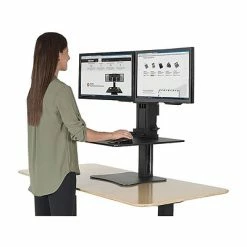 Best deal ✔️ Sit & Stand Desks Victor Technology High Rise™ Manual Dual Monitor Standing Desk, 28" W, Laminate Wood (DC350) 😍 -Desk Riser Store unnamed file 1022
