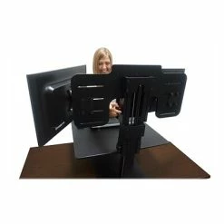 Best deal ✔️ Sit & Stand Desks Victor Technology High Rise™ Manual Dual Monitor Standing Desk, 28" W, Laminate Wood (DC350) 😍 -Desk Riser Store unnamed file 1023