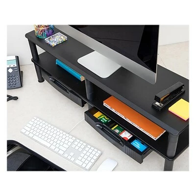 Budget ๐ฅฐ Monitor Mounts & Stands Mind Reader Dual-Monitor Riser With Drawers, Black (DBMON2TDR-BLK) ๐ 7 Budget ๐ฅฐ Monitor Mounts & Stands Mind Reader Dual-Monitor Riser With Drawers, Black (DBMON2TDR-BLK) ๐ - Image 5