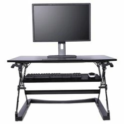 Promo 💯 Sit & Stand Desks Alera® Sit-Stand Lifting Workstation, Medium, Black 🌟