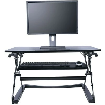 Promo 💯 Sit & Stand Desks Alera® Sit-Stand Lifting Workstation, Medium, Black 🌟 4 Promo 💯 Sit & Stand Desks Alera® Sit-Stand Lifting Workstation, Medium, Black 🌟 - Image 2