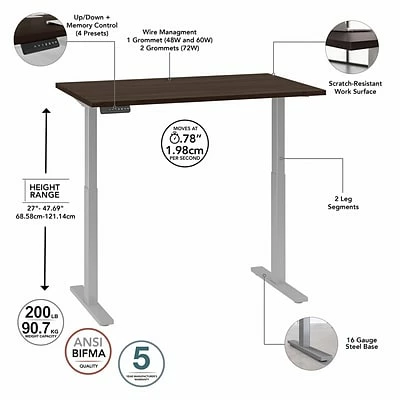 Buy ๐ฅฐ Sit & Stand Desks Bush Business Furniture Move 60 Series 27"-48" Adjustable Standing Desk, Black Walnut/Cool Gray Metallic (M6S4824BWSK) โ 5 Buy ๐ฅฐ Sit & Stand Desks Bush Business Furniture Move 60 Series 27"-48" Adjustable Standing Desk, Black Walnut/Cool Gray Metallic (M6S4824BWSK) โ - Image 3