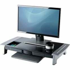 Promo 🎉 Monitor Mounts & Stands Fellowes Office Suites Premium Monitor Riser, Up To 32",Black/Silver (8031001) 😀