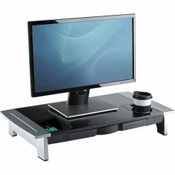 Promo 🎉 Monitor Mounts & Stands Fellowes Office Suites Premium Monitor Riser, Up To 32",Black/Silver (8031001) 😀 -Desk Riser Store unnamed file 1158