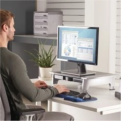 Brand new 😀 Monitor Mounts & Stands Fellowes Office Suites Monitor Riser, Up To 42", Black/Silver (8031101) 🛒 -Desk Riser Store unnamed file 1168