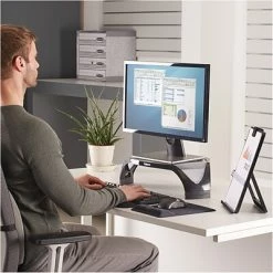 Outlet 😉 Monitor Mounts & Stands Fellowes Smart Suites Corner Monitor Riser, Up To 32", Black (8020101) 🎁 -Desk Riser Store unnamed file 1208
