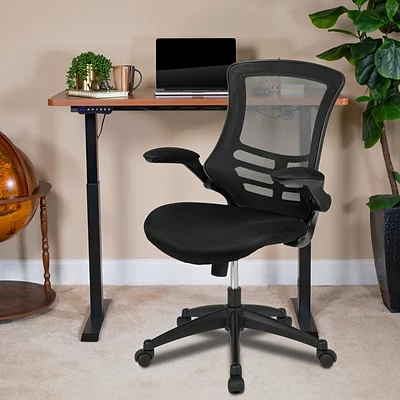 Flash Sale ๐ Sit & Stand Desks Flash Furniture Electric 27"H - 44"H Adjustable Standing Black Desk With Black Mesh Task Office Chair, Mahogany (BNBLX5STDR) ๐ 4 Flash Sale ๐ Sit & Stand Desks Flash Furniture Electric 27"H - 44"H Adjustable Standing Black Desk With Black Mesh Task Office Chair, Mahogany (BNBLX5STDR) ๐ - Image 2