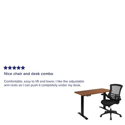 Flash Sale ๐ Sit & Stand Desks Flash Furniture Electric 27"H - 44"H Adjustable Standing Black Desk With Black Mesh Task Office Chair, Mahogany (BNBLX5STDR) ๐ 6 Flash Sale ๐ Sit & Stand Desks Flash Furniture Electric 27"H - 44"H Adjustable Standing Black Desk With Black Mesh Task Office Chair, Mahogany (BNBLX5STDR) ๐ - Image 4