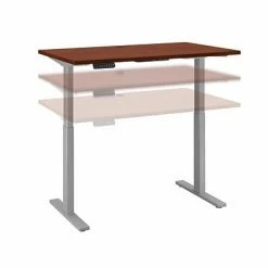New ❤️ Sit & Stand Desks Bush Business Furniture Move 60 Series 27''-47'' Adjustable Standing Desk, Hansen Cherry (M6S4824HCSK) 😀