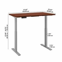 New ❤️ Sit & Stand Desks Bush Business Furniture Move 60 Series 27''-47'' Adjustable Standing Desk, Hansen Cherry (M6S4824HCSK) 😀 -Desk Riser Store unnamed file 1253