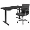 Best Sale 🎉 Sit & Stand Desks Flash Furniture Electric 27"H - 44"H Adjustable Standing Desk With Mid-Back Black Executive Office Chair, Black (BLN20462286BK) ❤️ -Desk Riser Store unnamed file 1258