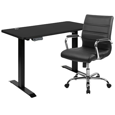 Best Sale ๐ Sit & Stand Desks Flash Furniture Electric 27"H - 44"H Adjustable Standing Desk With Mid-Back Black Executive Office Chair, Black (BLN20462286BK) โค๏ธ 3 Best Sale ๐ Sit & Stand Desks Flash Furniture Electric 27"H - 44"H Adjustable Standing Desk With Mid-Back Black Executive Office Chair, Black (BLN20462286BK) โค๏ธ