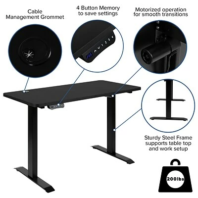 Best Sale ๐ Sit & Stand Desks Flash Furniture Electric 27"H - 44"H Adjustable Standing Desk With Mid-Back Black Executive Office Chair, Black (BLN20462286BK) โค๏ธ 7 Best Sale ๐ Sit & Stand Desks Flash Furniture Electric 27"H - 44"H Adjustable Standing Desk With Mid-Back Black Executive Office Chair, Black (BLN20462286BK) โค๏ธ - Image 5