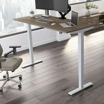 Cheapest 😍 Sit & Stand Desks Bush Business Furniture Move 40 Series 28"-48" Adjustable Standing Desk, Modern Hickory/Cool Gray Metallic (M4S7230MHSK) ❤️ 4 Cheapest 😍 Sit & Stand Desks Bush Business Furniture Move 40 Series 28"-48" Adjustable Standing Desk, Modern Hickory/Cool Gray Metallic (M4S7230MHSK) ❤️ - Image 2