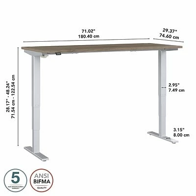 Cheapest 😍 Sit & Stand Desks Bush Business Furniture Move 40 Series 28"-48" Adjustable Standing Desk, Modern Hickory/Cool Gray Metallic (M4S7230MHSK) ❤️ 7 Cheapest 😍 Sit & Stand Desks Bush Business Furniture Move 40 Series 28"-48" Adjustable Standing Desk, Modern Hickory/Cool Gray Metallic (M4S7230MHSK) ❤️ - Image 5