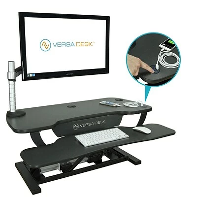 New ๐ Versa Products Height-Adjustable Tables VersaDesk PowerPro 48"W Electric Sit To Stand Desktop Converter With Keyboard Tray & USB Port, Black (SP7644824-00-01) ๐ 4 New ๐ Versa Products Height-Adjustable Tables VersaDesk PowerPro 48"W Electric Sit To Stand Desktop Converter With Keyboard Tray & USB Port, Black (SP7644824-00-01) ๐ - Image 2