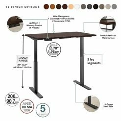 Budget ❤️ Sit & Stand Desks Bush Business Furniture Move 60 Series 27''-47'' Adjustable Standing Desk, Mocha Cherry (M6S6030MRBK) 💯 -Desk Riser Store unnamed file 1305