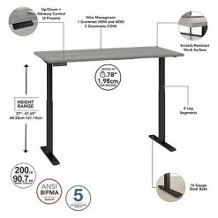 Flash Sale 🧨 Sit & Stand Desks Bush Business Furniture Move 60 Series 27"-48" Adjustable Standing Desk, Platinum Gray/Black (M6S6030PGBK) ❤️ -Desk Riser Store unnamed file 1323