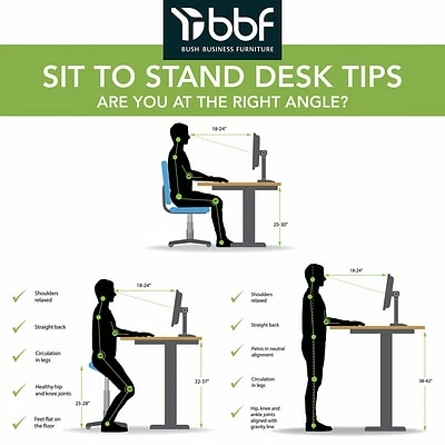 New โ Sit & Stand Desks Bush Business Furniture Move 60 Series 27''-47'' Adjustable Standing Desk, Mocha Cherry (M6S4830MRBK) ๐ 6 New โ Sit & Stand Desks Bush Business Furniture Move 60 Series 27''-47'' Adjustable Standing Desk, Mocha Cherry (M6S4830MRBK) ๐ - Image 4