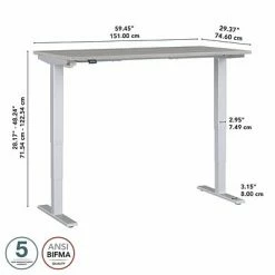Buy 🎁 Sit & Stand Desks Bush Business Furniture Move 40 Series 28"-48" Adjustable Standing Desk, Platinum Gray/Cool Gray Metallic (M4S6030PGSK) ⌛ -Desk Riser Store unnamed file 1388