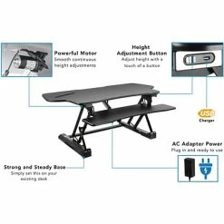 Hot Sale 😀 Sit & Stand Desks Mount-It! 6"-19" Adjustable Desk Converter, Black (MI-7962C) ❤️ -Desk Riser Store unnamed file 1415