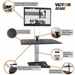 Outlet 🎉 Sit & Stand Desks Victor Technology 28" W High Rise™ Electric Single Monitor Standing Desk, Laminate Wood (DC400) 😍 -Desk Riser Store unnamed file 1418