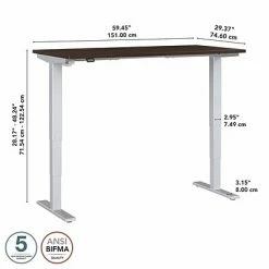 Buy 🎉 Sit & Stand Desks Bush Business Furniture Move 40 Series 28"-48" Adjustable Standing Desk, Black Walnut/Cool Gray Metallic (M4S6030BWSK) ⭐ -Desk Riser Store unnamed file 1434
