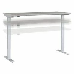 Best Sale ✨ Sit & Stand Desks Bush Business Furniture Move 40 Series 28"-48" Adjustable Standing Desk, Platinum Gray/Cool Gray Metallic (M4S7230PGSK) ✔️