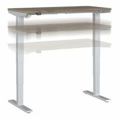 Coupon 🔥 Sit & Stand Desks Bush Business Furniture Move 40 Series 28"-48" Adjustable Standing Desk, Modern Hickory/Cool Gray Metallic (M4S4824MHSK) ✨