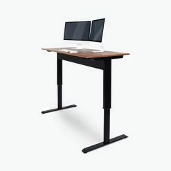 Buy ✨ Sit & Stand Desks Luxor Furniture 48" Pneumatic Adjustable Desk, Teak Top (SPN48F-BK/TK) 🧨