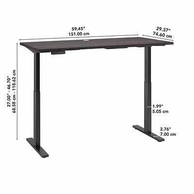 Discount โ๏ธ Sit & Stand Desks Bush Business Furniture Move 60 Series 27''-47'' Adjustable Standing Desk, Storm Gray (M6S6030SGBK) ๐ 7 Discount โ๏ธ Sit & Stand Desks Bush Business Furniture Move 60 Series 27''-47'' Adjustable Standing Desk, Storm Gray (M6S6030SGBK) ๐ - Image 5