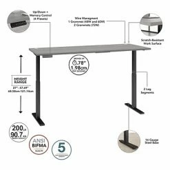 New ✨ Sit & Stand Desks Bush Business Furniture Move 60 Series 27"-48" Adjustable Standing Desk, Platinum Gray/Black (M6S7230PGBK) 🔥 -Desk Riser Store unnamed file 1510