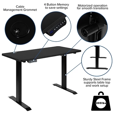 Flash Sale ๐ฅ Sit & Stand Desks Flash Furniture Electric 27"H - 44"H Adjustable Standing Desk With Armless White Task Office Chair, Black (BLN2046512BBKWH) ๐ 7 Flash Sale ๐ฅ Sit & Stand Desks Flash Furniture Electric 27"H - 44"H Adjustable Standing Desk With Armless White Task Office Chair, Black (BLN2046512BBKWH) ๐ - Image 5