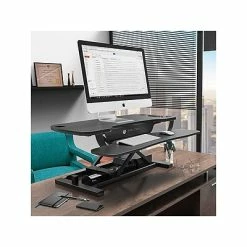Promo 💯 Versa Products Sit & Stand Desks Versa Tables VersaDesk PowerPro 36"W Adjustable Riser, Fiberboard (CE7643624-00-01) ⭐ -Desk Riser Store unnamed file 159