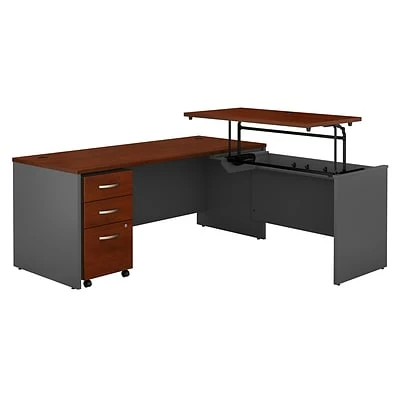 Best Pirce ๐ Sit & Stand Desks Bush Business Furniture Westfield 72W X 30D 3 Position Sit To Stand L Desk With Mobile File Cabinet, Hansen Cherry (SRC125HCSU) ๐ 3 Best Pirce ๐ Sit & Stand Desks Bush Business Furniture Westfield 72W X 30D 3 Position Sit To Stand L Desk With Mobile File Cabinet, Hansen Cherry (SRC125HCSU) ๐