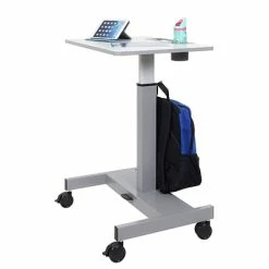 Hot Sale 🥰 Sit & Stand Desks Luxor Adjustable Gray Steel Student Desk 29"-43.5"H (STUDENT-P) 🤩