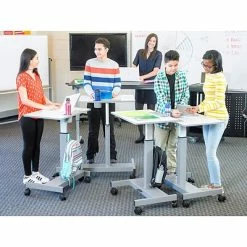 Hot Sale 🥰 Sit & Stand Desks Luxor Adjustable Gray Steel Student Desk 29"-43.5"H (STUDENT-P) 🤩 -Desk Riser Store unnamed file 1617