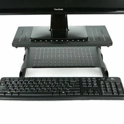 Hot Sale 👏 Monitor Mounts & Stands Mind Reader Monitor Stand Riser, 2 Tier, Ventilated Metal For Computer Monitor, Laptop, Storage For Keyboard, Black (MON2T-BLK) ⭐