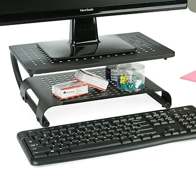 Hot Sale ๐ Monitor Mounts & Stands Mind Reader Monitor Stand Riser, 2 Tier, Ventilated Metal For Computer Monitor, Laptop, Storage For Keyboard, Black (MON2T-BLK) โญ 4 Hot Sale ๐ Monitor Mounts & Stands Mind Reader Monitor Stand Riser, 2 Tier, Ventilated Metal For Computer Monitor, Laptop, Storage For Keyboard, Black (MON2T-BLK) โญ - Image 2
