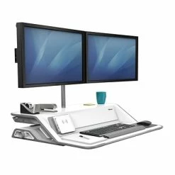 Brand new 🎁 Monitor Mounts & Stands Fellowes Lotus DX Sit-Stand Workstation Adjustable Monitor Stand, White (8080201) 😍 -Desk Riser Store unnamed file 1691