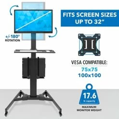 Wholesale 🎉 Mount-It! Sit & Stand Desks Mount-lt! Adjustable Monitor Cart, Up To 32", Black (MI-7985) 🛒 -Desk Riser Store unnamed file 1700
