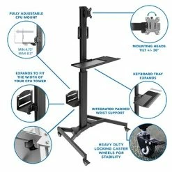 Wholesale 🎉 Mount-It! Sit & Stand Desks Mount-lt! Adjustable Monitor Cart, Up To 32", Black (MI-7985) 🛒 -Desk Riser Store unnamed file 1701