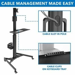 Wholesale 🎉 Mount-It! Sit & Stand Desks Mount-lt! Adjustable Monitor Cart, Up To 32", Black (MI-7985) 🛒 -Desk Riser Store unnamed file 1702