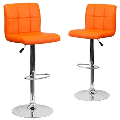 Best Sale ๐งจ Height-Adjustable Tables Flash Furniture Contemporary Vinyl Adjustable Height Barstool With Back, Orange, 2-Pieces (2DS810MODORGGG) ๐ 3 Best Sale ๐งจ Height-Adjustable Tables Flash Furniture Contemporary Vinyl Adjustable Height Barstool With Back, Orange, 2-Pieces (2DS810MODORGGG) ๐