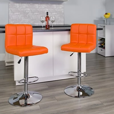 Best Sale ๐งจ Height-Adjustable Tables Flash Furniture Contemporary Vinyl Adjustable Height Barstool With Back, Orange, 2-Pieces (2DS810MODORGGG) ๐ 4 Best Sale ๐งจ Height-Adjustable Tables Flash Furniture Contemporary Vinyl Adjustable Height Barstool With Back, Orange, 2-Pieces (2DS810MODORGGG) ๐ - Image 2