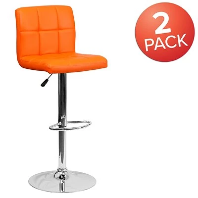 Best Sale ๐งจ Height-Adjustable Tables Flash Furniture Contemporary Vinyl Adjustable Height Barstool With Back, Orange, 2-Pieces (2DS810MODORGGG) ๐ 5 Best Sale ๐งจ Height-Adjustable Tables Flash Furniture Contemporary Vinyl Adjustable Height Barstool With Back, Orange, 2-Pieces (2DS810MODORGGG) ๐ - Image 3