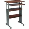 Cheapest ❤️ Sit & Stand Desks Safco® Adjustable-Height Stand-Up Workstations; Cherry/Black ⭐